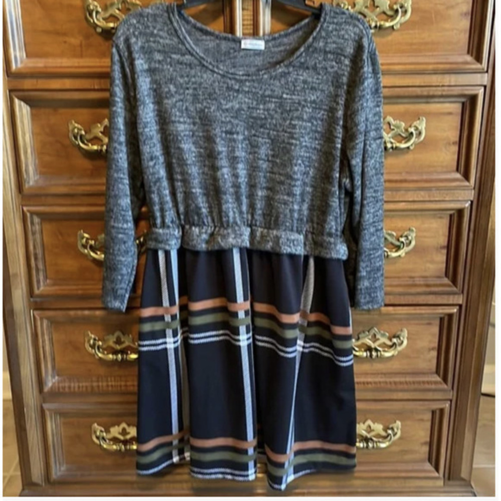 NWT NEW egs by éloges Plaid Popover Dress 3XL - Picture 2 of 3